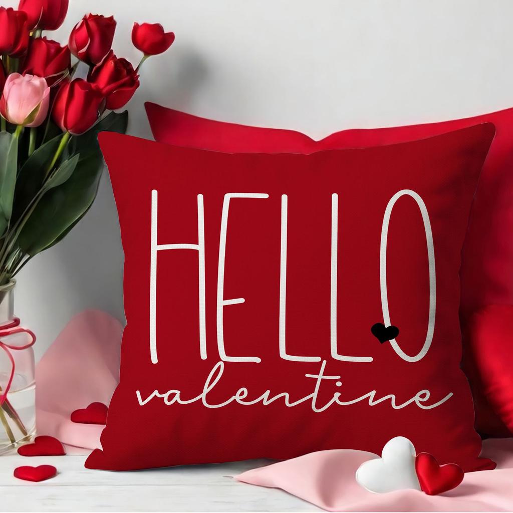 Red Love Valentine's Day Pillowcase Living Room Decorative Letters Pillowcase Sofa Bedroom Cushion
