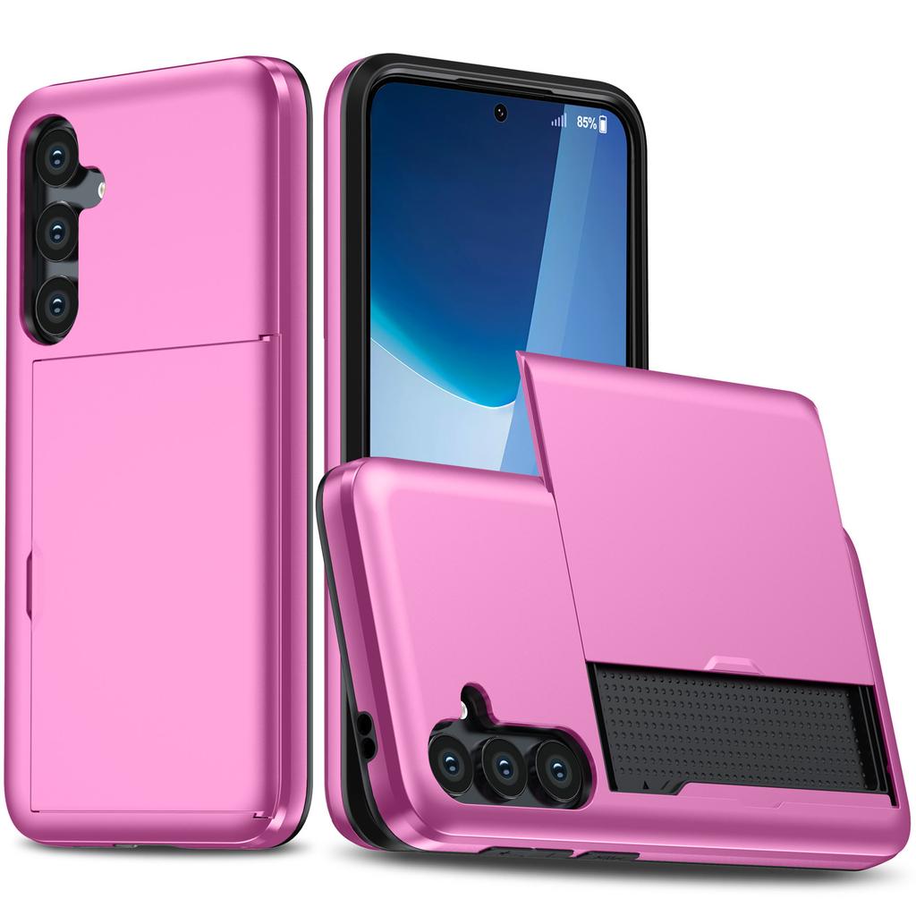 Armor Slide Kartenetui für Samsung Galaxy S25 Edge S24 S23 S22 S21 S20 Ultra S24 S23 FE Kartensteckplatzhalter Abdeckung Brieftasche Schiebeabdeckung