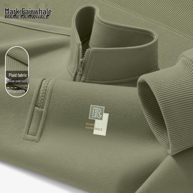 Mark Fairwhale Men s Retro Half-Zip Stand Collar Sweatshirt