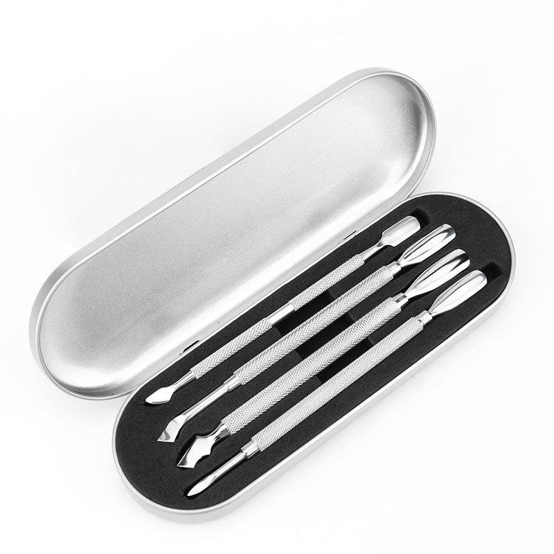 Stainless Steel Nail Tool Set: Polish Remover, Glue Planer, Cuticle Pusher