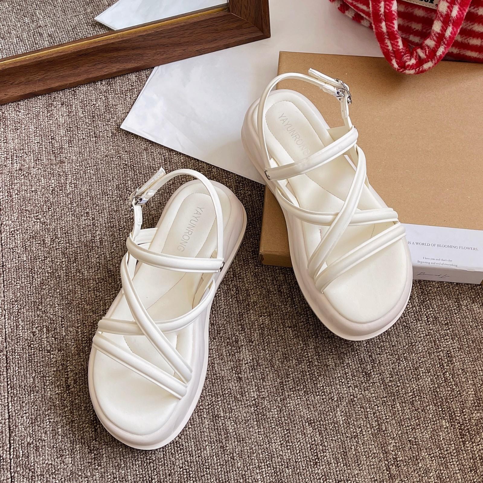 

Wedge heel slippers for women s summer wear 2024 new foot clips, toe thin strap sandals heightened thick-soled cool slippers for women 40 бежевый