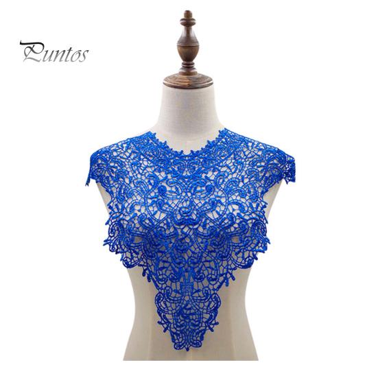 Spetsar Fake Collar Brodered Corsage Hollow Design Stora Blommor Avtagbar Fram/Back Krage Spets Applikation Kvinnlig Charm för syaffär