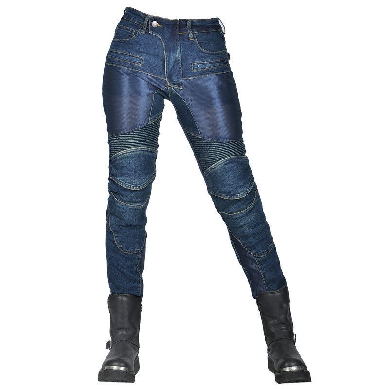 Motorcycle Denim Riding Pants, Female Rider Summer Mesh Breathable Locomotive Anti-drop Pants