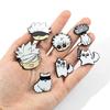 7 Stück/Set Gojo Satoru und Katze Emaille-Anstecker Anime-Charakter Augenmaske Manga-Anstecknadeln Abzeichen Metall-Anstecker für Rucksack Revers Schmuckzubehör