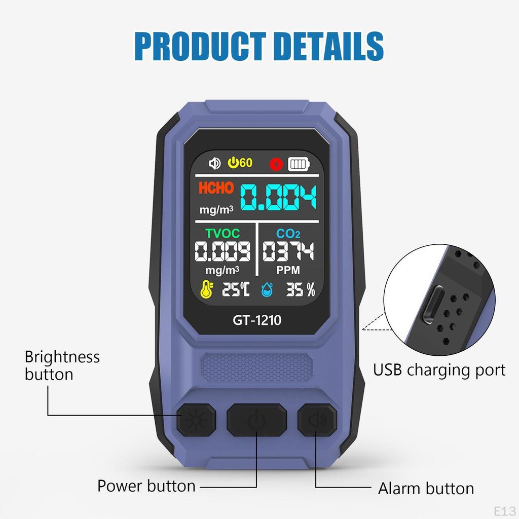 Air Quality Meter Temperature Display High Accurate for Indoor School Office