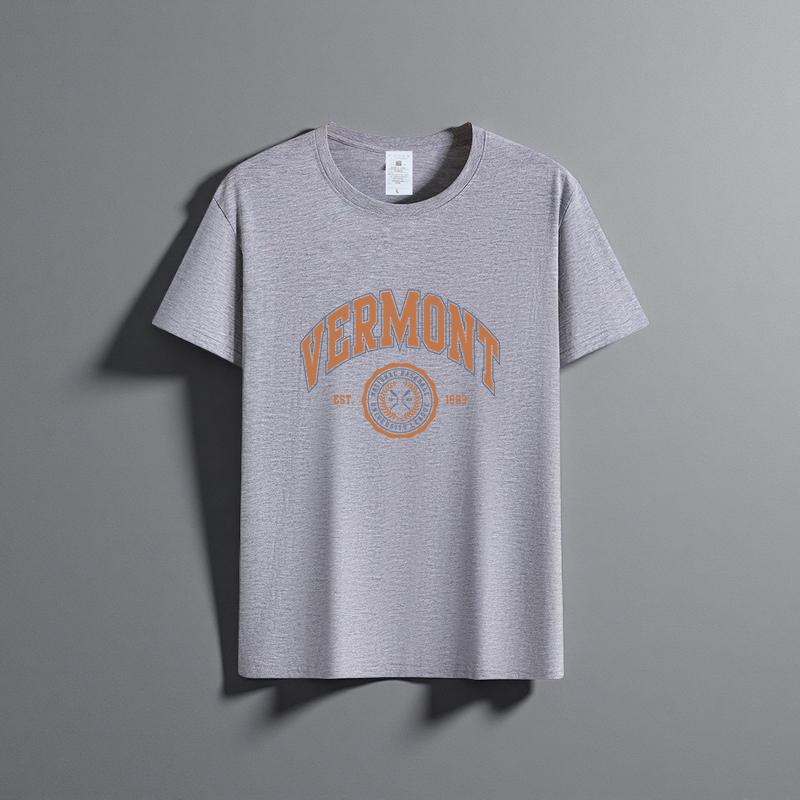 Sommer Neues Unisex Vielseitiges Reines Baumwoll-T-Shirt Modisches Lässiges Rundhals-Oberteil Atmungsaktives Locker Sitzendes Bedrucktes Kurzarmhemd