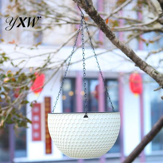 Flower Hanger Hanging Basket Imitation Honeycomb Self Water Absorption Plant Pot Waterproof Outdoor Resin for Garden