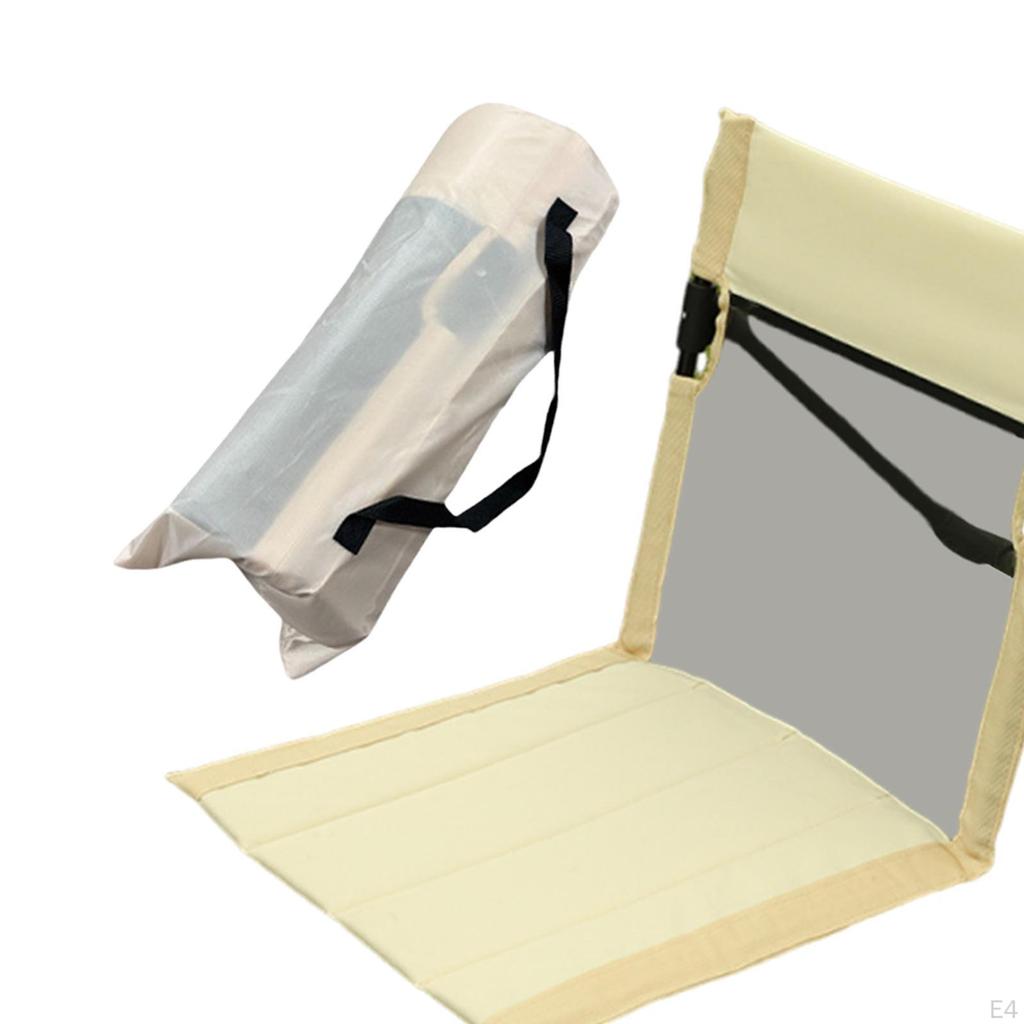 Floor Chair with Back Support Camp Bleacher Cushion Seat Pad Storage Bag Foldable Beach