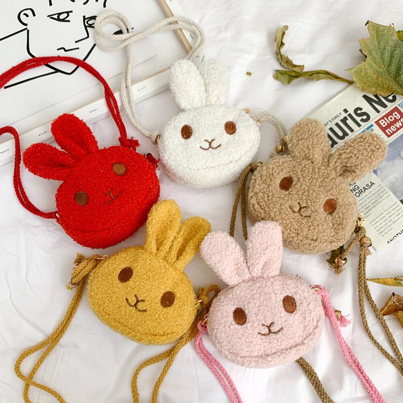 Cute Soft Plush Rabbit Shoulder Bag For Kids Lightweight Mini Design Perfect For Young Girls