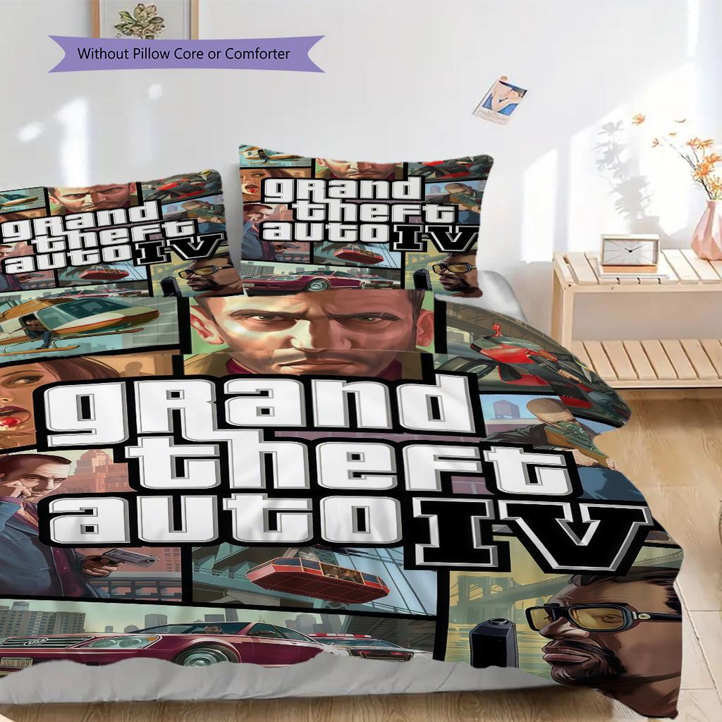 Grand Theft Auto Iv Urban Chaos Bedding 1 Duvet Cover 2 Pillowcase Without Core Soft And Comfortable Bedding Set Christmas Birthday Gift