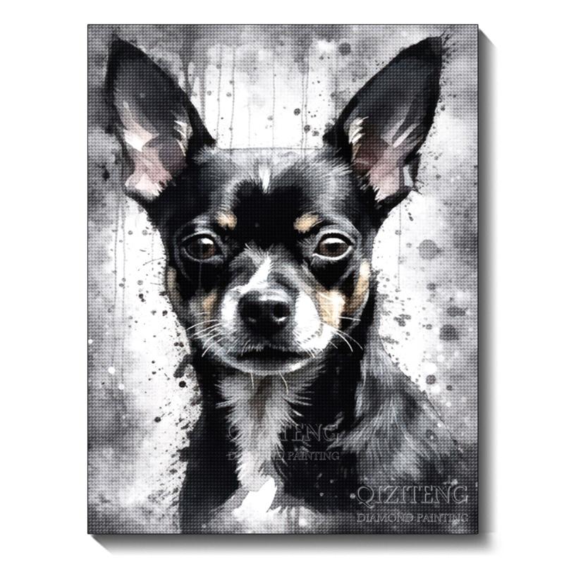 Black and White Animal Diamond Art Painting Dog 5D Full Diamond Mosaic Embroidery Cross Stitch Set Home Decoration Diy