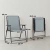 Folding Garden Chairs Set of 4, Outdoor Dining Chairs with Wide Texteline Seat, High Back and Armrests, Light Grey