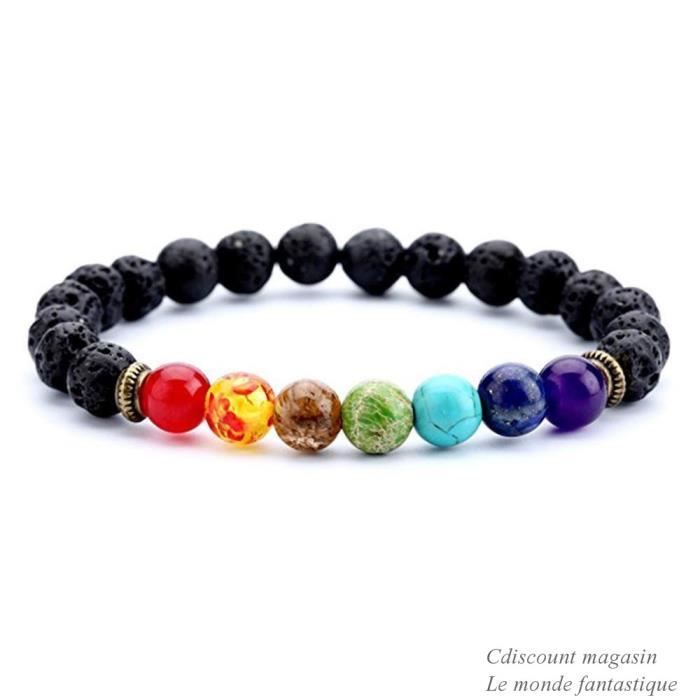 Bracelet - 7 Chakra - Natural Stone - 8mm - Elastic - Woman