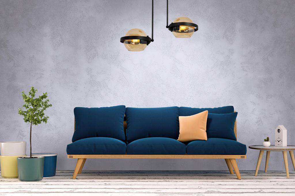 MODERN HONEY GLASS RING HANGING LAMP