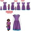 Nancy Wheeler Cosplay Costume For Stranger Things 3 Fans Purple Dress Outfit For Halloween