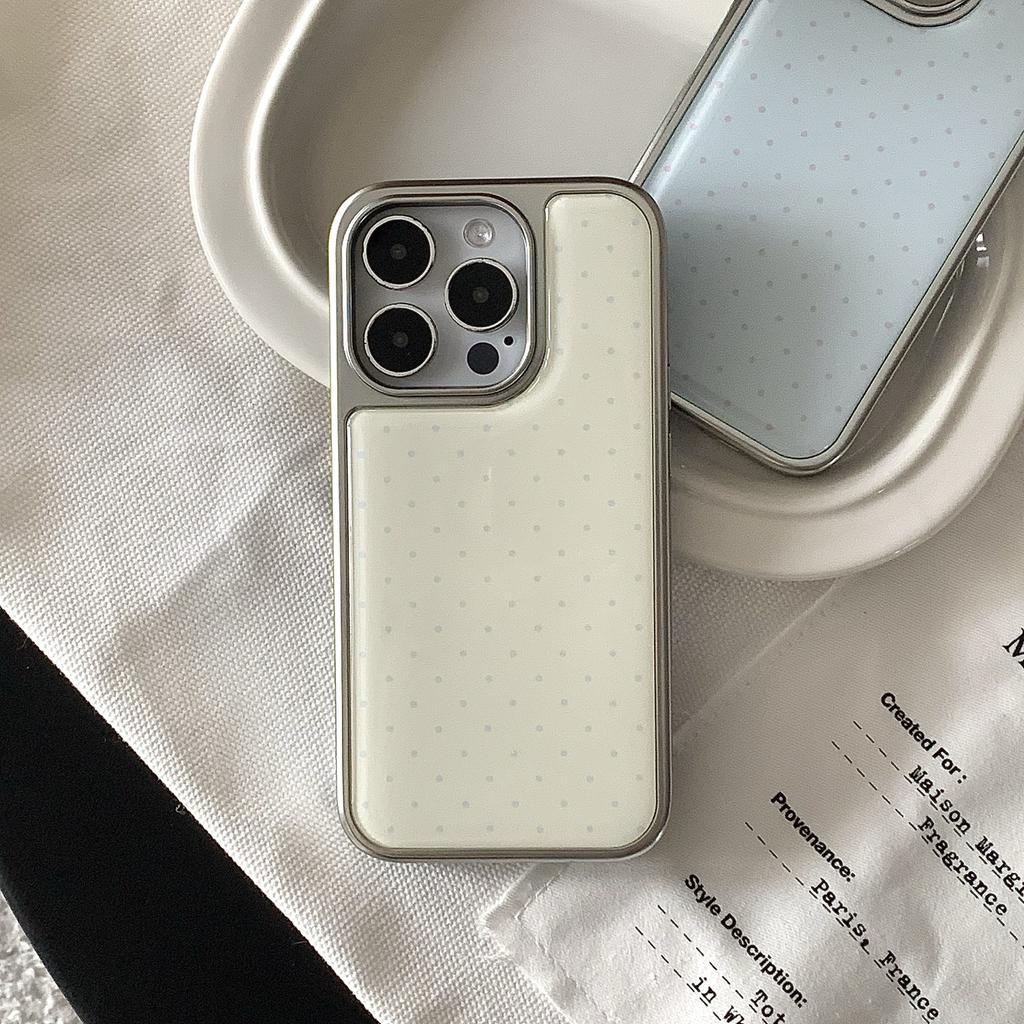 Japanese Korean ins Yellow Blue Polka Dots Cartoon Cute Drop Glue Phone Case For Samsung S 23 24 25 26 FE ULTRA EDGE PLUS Cover