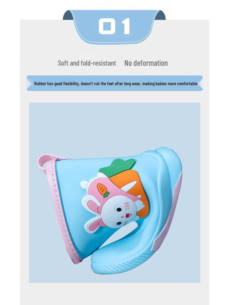 Dětské nepromokavé fleecem podšité odnímatelné holínky do půli lýtek pro chlapce a dívky