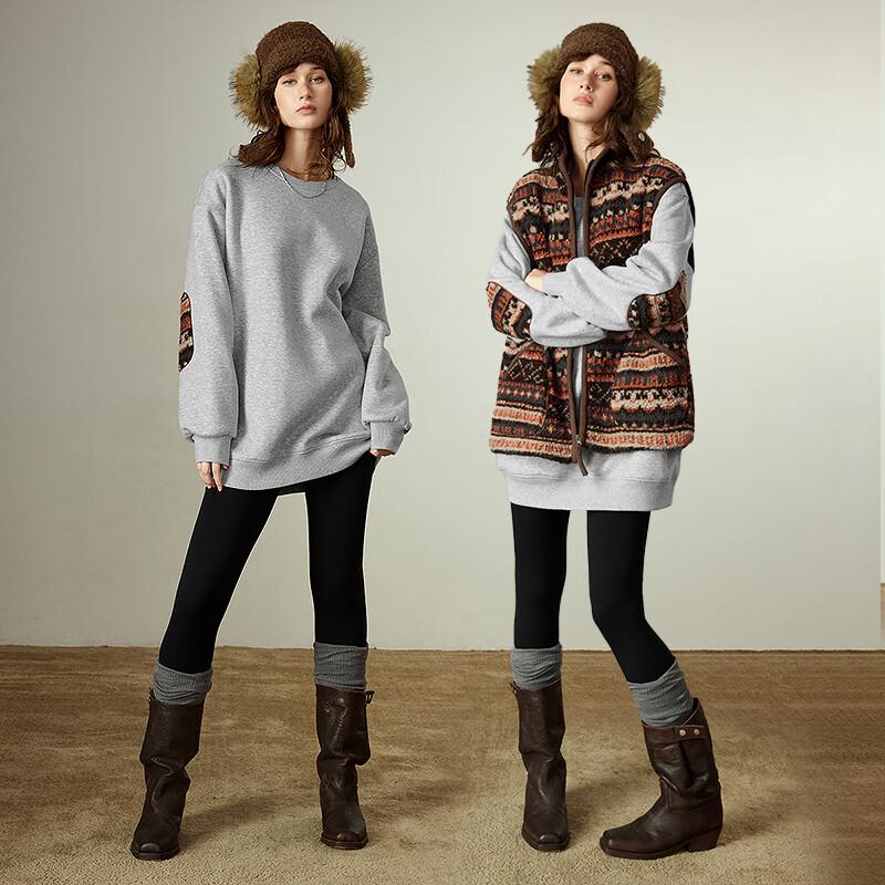 Chuyu Women's Winter Fleece Patchwork Sweatshirt