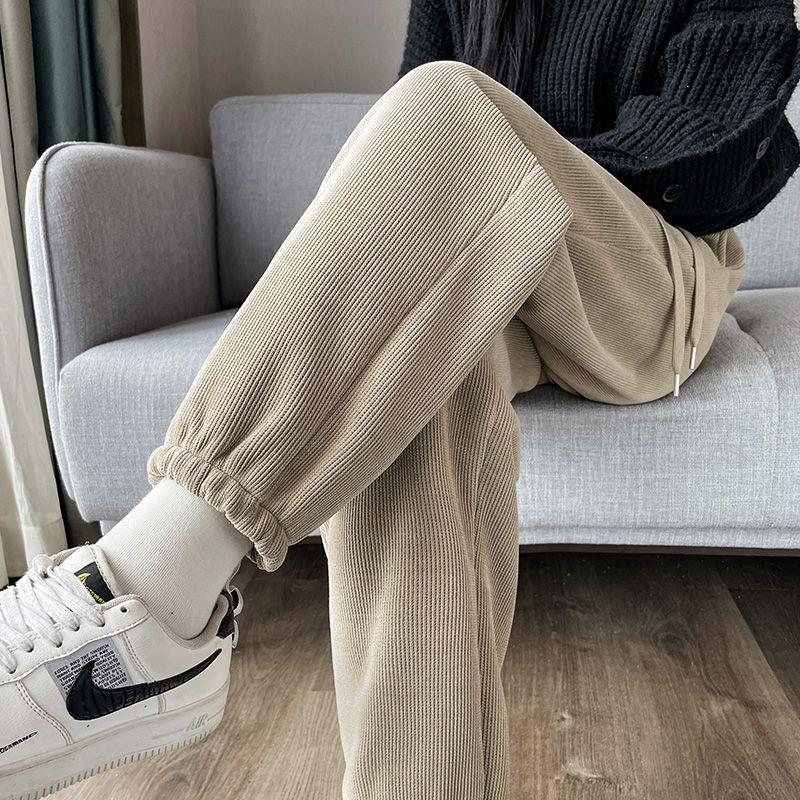 

Velvet Thicken High Waist Chenille Joggers for Women - Slimming, Loose-Fit Casual Sport Pants (Autumn/Winter 2024) M for 95-115 lb