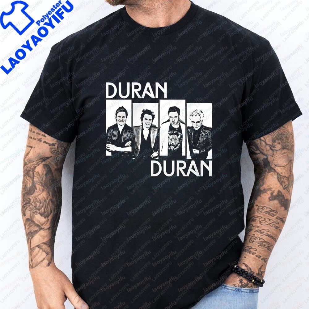Retro Duran Duran Print Tshirt Unisex Streetwear Shortsleeved Shirt Suitable for Both Unisex and Unisex Large Size