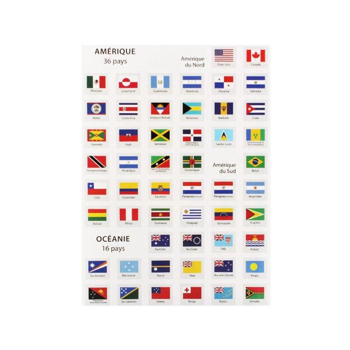 Gommettes - Les drapeaux - Drapeaux des pays du monde - 214 pièces