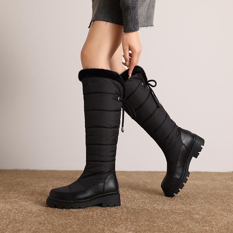 Thick Furry Boots Warm Snow Boots Slope Heel High Casual Boots 40-44 Boots