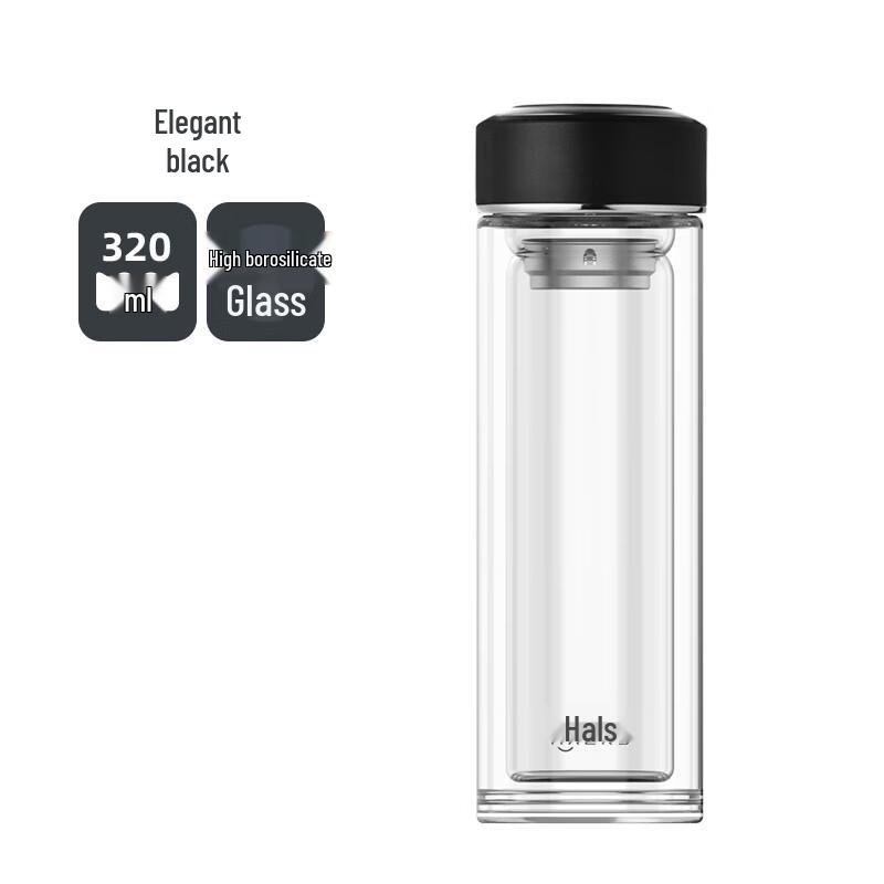 HAERS Double-Layer Glass Tea Infuser Bottle