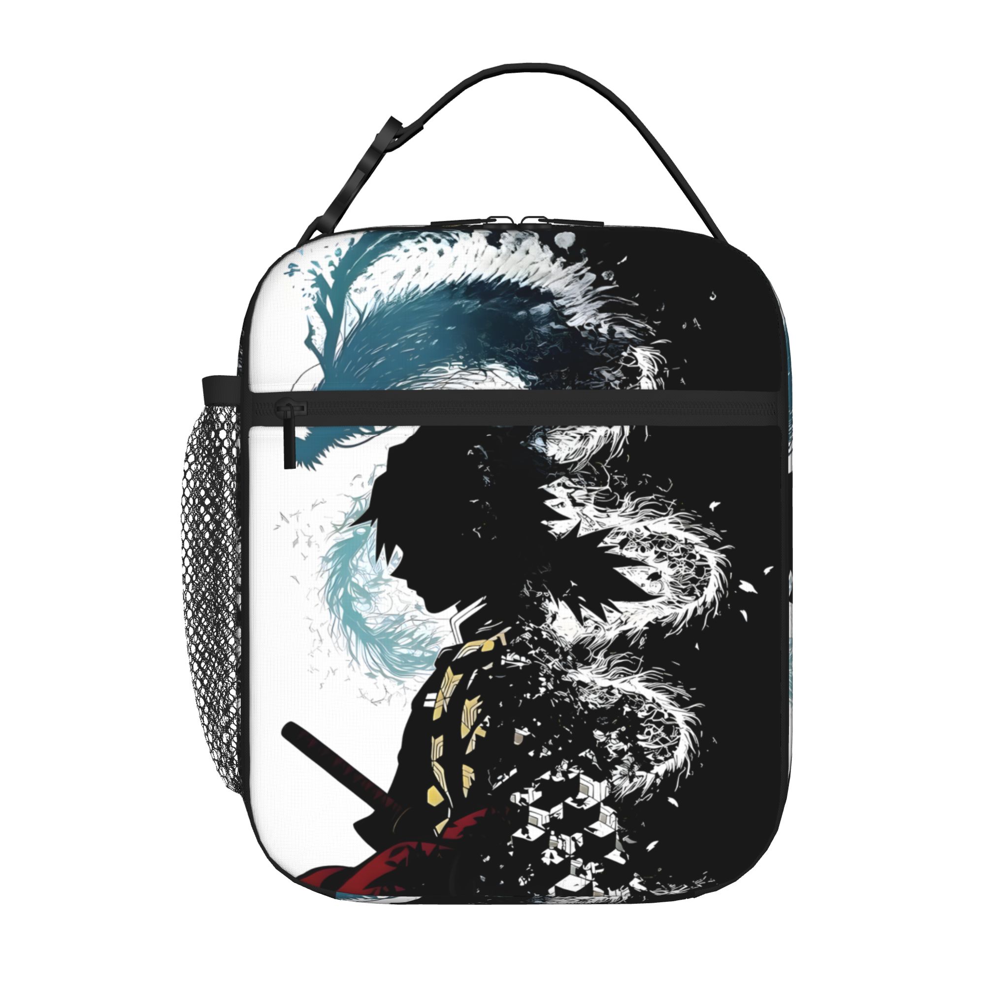 1 Piece For Students Food Container Giyu Portable Pocket Demon Slayer Zipper Closure Aluminum Foil Food Pouch For Travel One Size