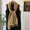 Scarf atmosphere solid color spring and autumn summer fashion lace silk scarf neck protection scarf shawl dual-purpose