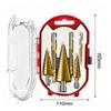 6-Piece Serrated High-Speed Steel Pagoda Drill Bit Set In Plastic Box – Ideal for Hole Opening, Expansion, and Step Drilling.