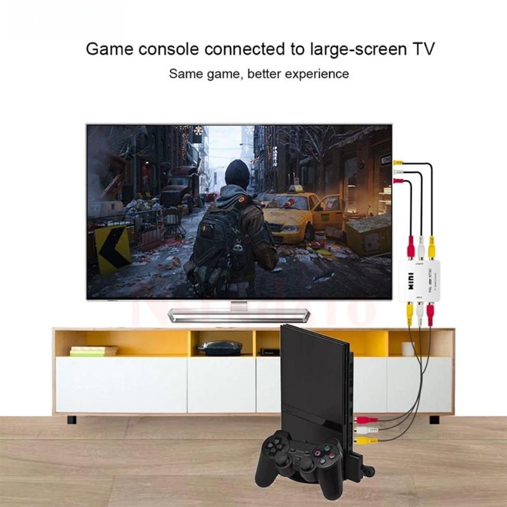 PAL NTSC SECAM zu NTSC PAL Umschalter Konverter Adapter Bidirektional 3 RCA TV Videosystem Composite Konverter für PS2 PS3 Xbox