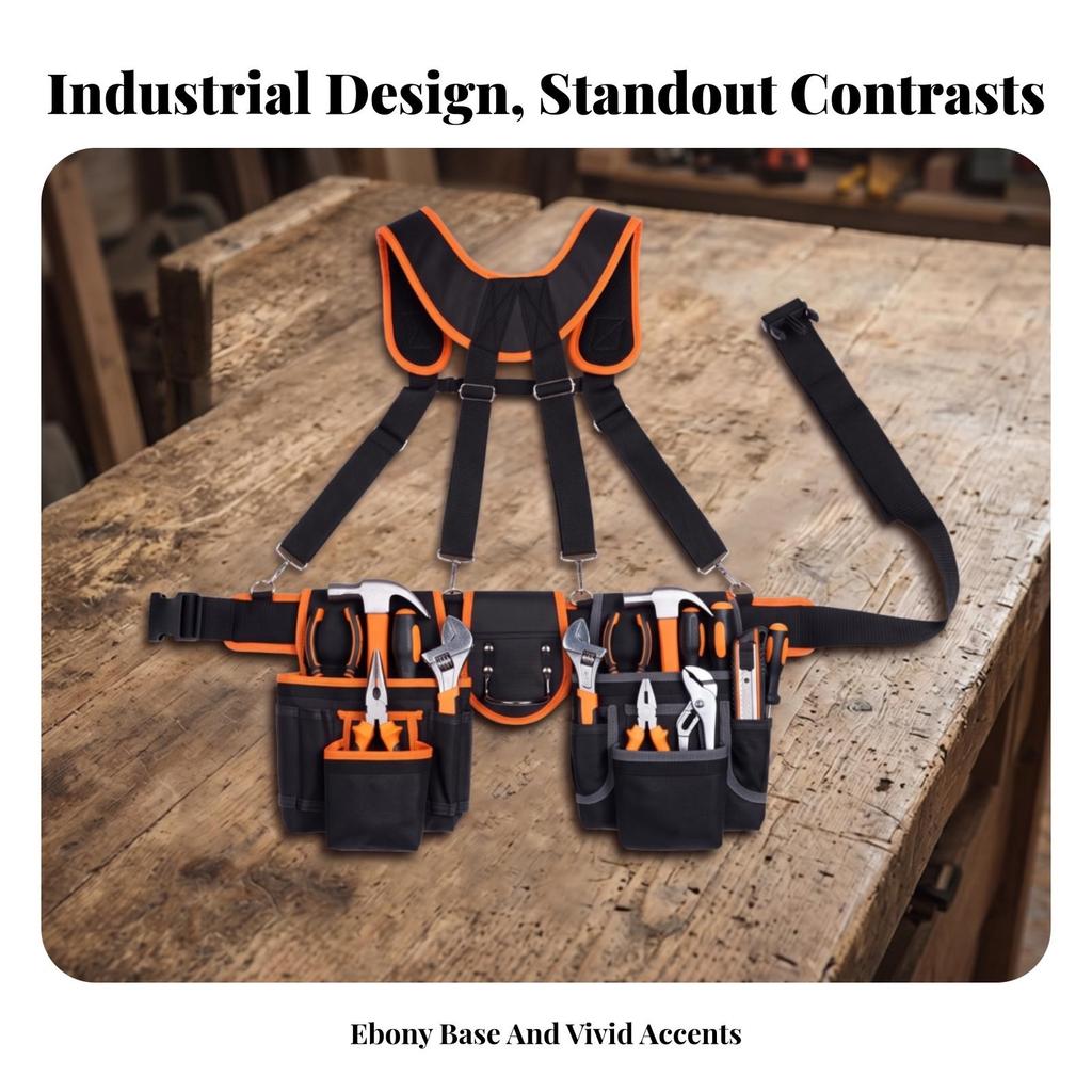 Sac à Outils avec Harnais Ceinture Robuste Bretelles Robustes