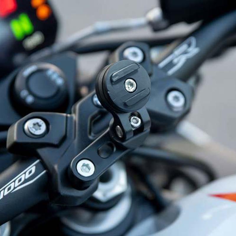 TPSFR Phone Holder for Motorcycle Steering damper Handlebar Riser Hole Aluminum Quick Lock Anti-vibration Phone Mount Commuting