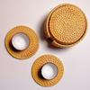 Handwoven Rattan Coaster Set Heat-Resistant Placemats for Cups Teapots Casserole Natural Eco-Friendly Rustic Table Protector for Home