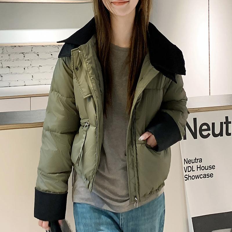 

Модные зимние пальто женские короткие парки свободные толстые теплые женские куртки верхняя одежда больших размеров XL армия зеленый