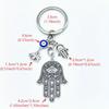 Fashion Vintage Silvery Lucky Eye Fatima Hand Key Rings Hamsa Keychain Evil Eye Key Chain Jewelry Gifts