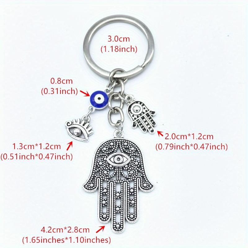 Módní Vintage Stříbrný Přívěšek na klíče Lucky Eye Fatima Hand Keychain Hamsa Keychain Evil Eye Přívěsek na klíče Šperky