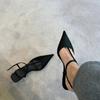 Fashion 2024 New Slimming T-shaped Pumps Women Sexy Thick Heel Pointed Mid Heel Single Shoes Stain Summer Shallow Party Dress Shoe