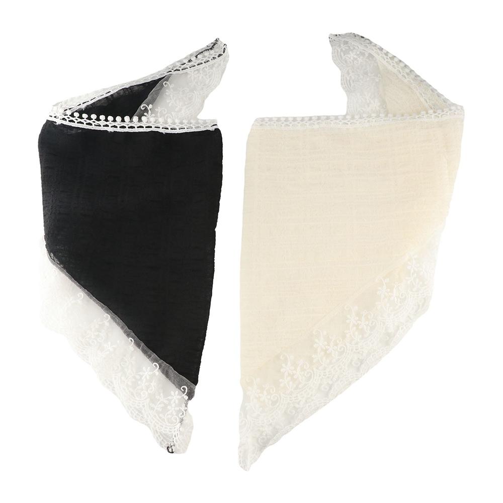 

Soft Wrap Triangle Hair Band Strap Pastoral Style Hair Bag Headscarf Lace Hair Scarf Beach белый