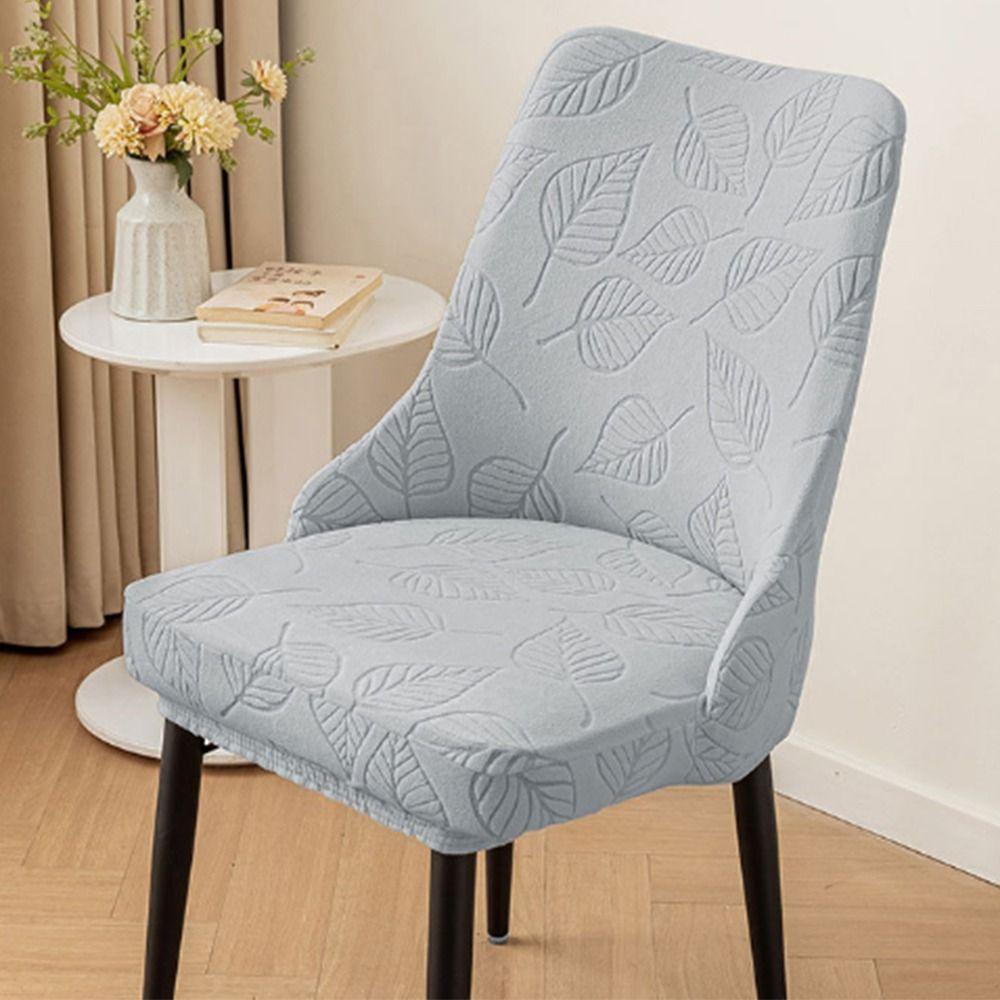 Soft Curved Chair Cover Leaf Pattern Dining Chair Cover Seat Protectors for Dining Room