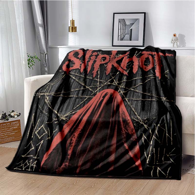 Coperta stampata con copertina dell'album Slipknot, Rap-Metal, Heavy Metal, Morbida e Calda in Flanella, per Divano, Letto, Ufficio Portatile, Regalo