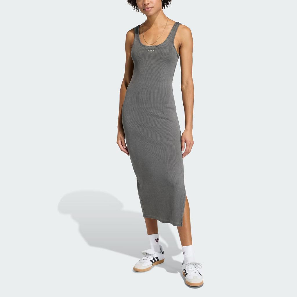 Adidas Originals Rib Tank U-Neck Sports Casual Wash Slim Daily Cami Dress Women dresses KE3163