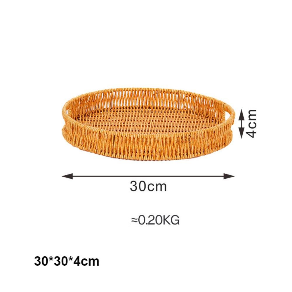 Khaki Rattan Wicker Woven Serving Baskets Hardness Rattan Basket