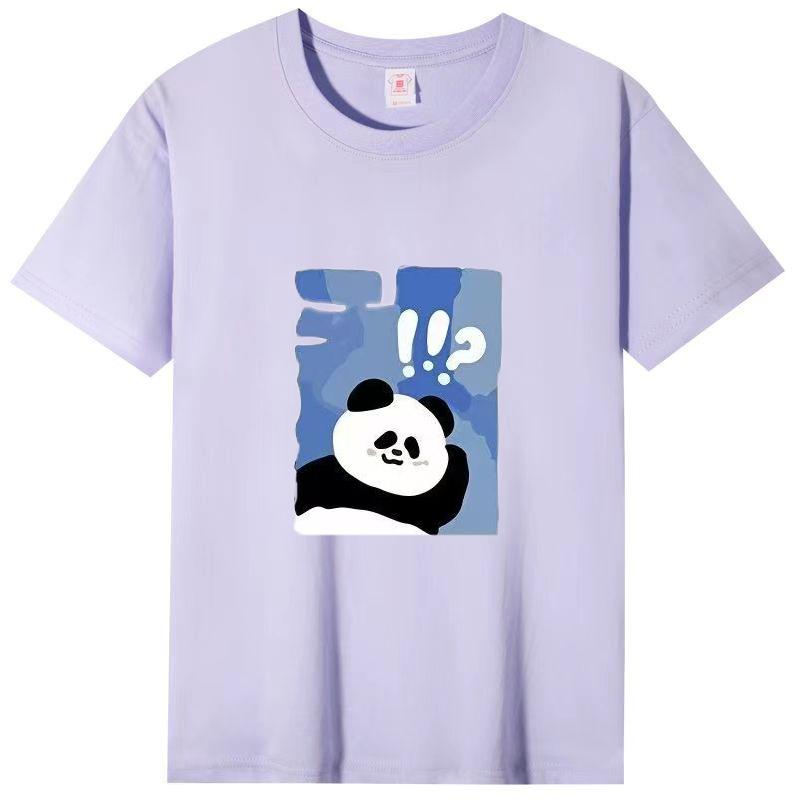 Damer Sommer Populær Kortarmet T-skjorte Bomull Pustende Løs Topp Trykket T-skjorte Casual