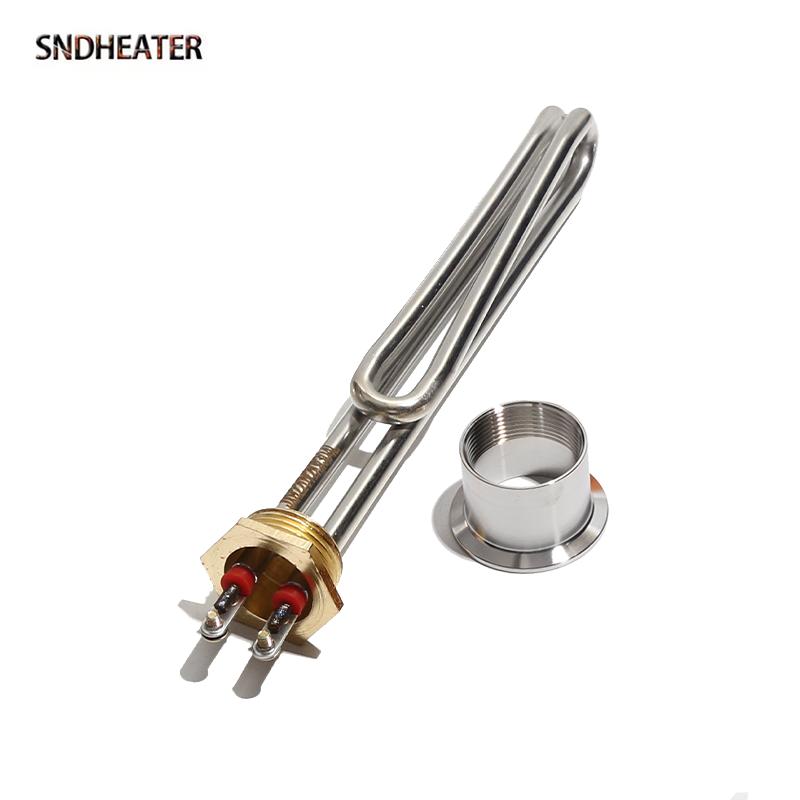 SNDHEATER Electric Water Heating Element G1" Copper Thread AC 110V 220V Bend Resistance Solar Boiler Heater 1000W 2000W 3000W