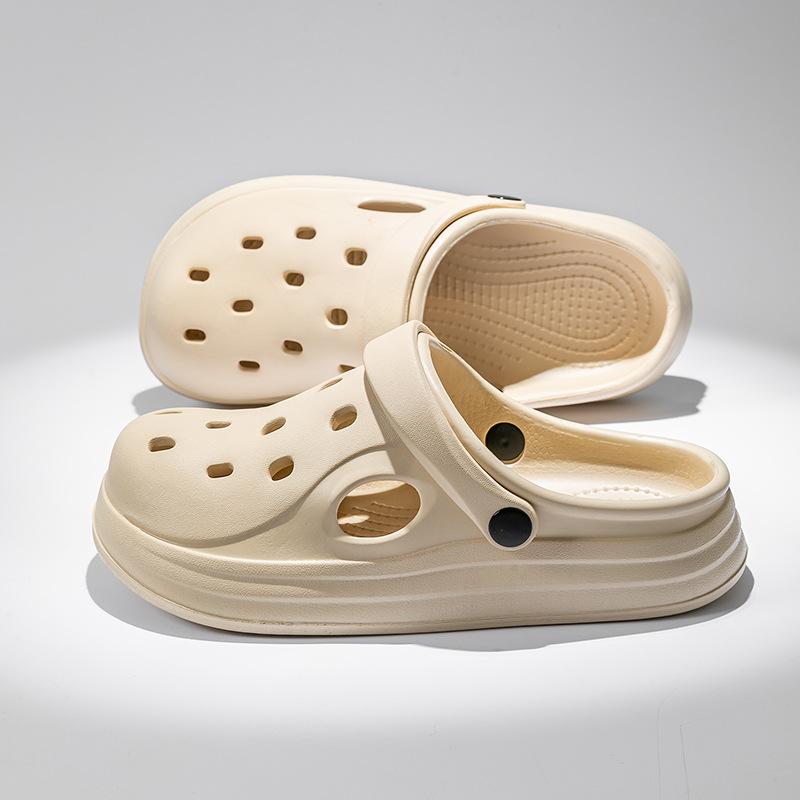 Super Soft EVA Thick Soled Perforated Shoes for Men To Wear In Summer, Anti Slip and Odor Proof, Couple Height Increasing Sandals