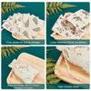 50 Pcs Pack Natural Floral Printed Linen Drawstring Bags White for Jewelry Wedding Decor Rustic Party Favors Gift Bags.