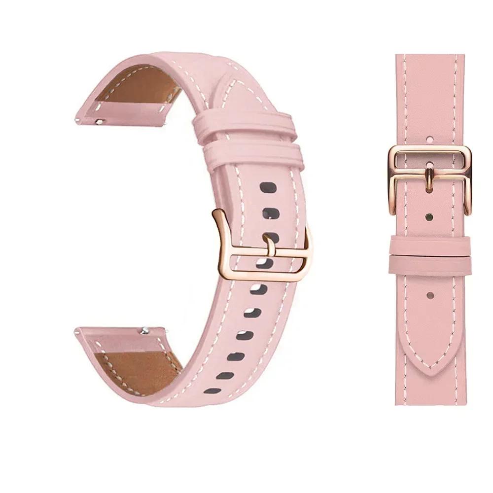 20mm PU Leather Band For Samsung Galaxy Watch 7 6 5 4 44mm 40mm 5 pro 45mm Strap Galaxy Watch 6 Classic 47mm 43mm Bracelet