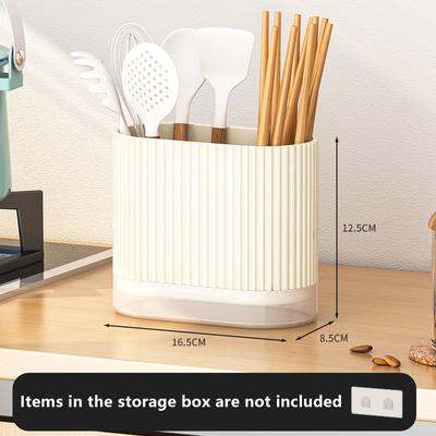 Household Kitchen Spoon Storage Box Chopstick Holder Drain Rack Wall Mounted Non Perforated Countertop Tableware Chopstick Cage