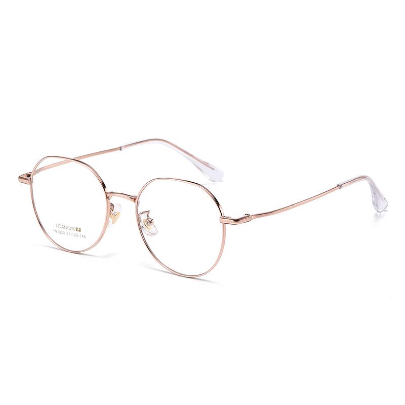 Fashionable Titanium Round Frame Eyeglasses with IP Plating